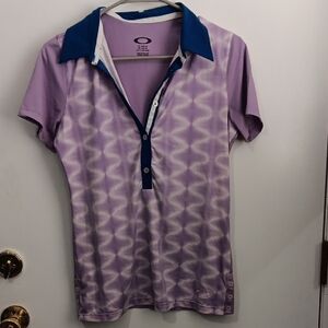 Oakley Women's Lavender and Blue Button Down Shirt